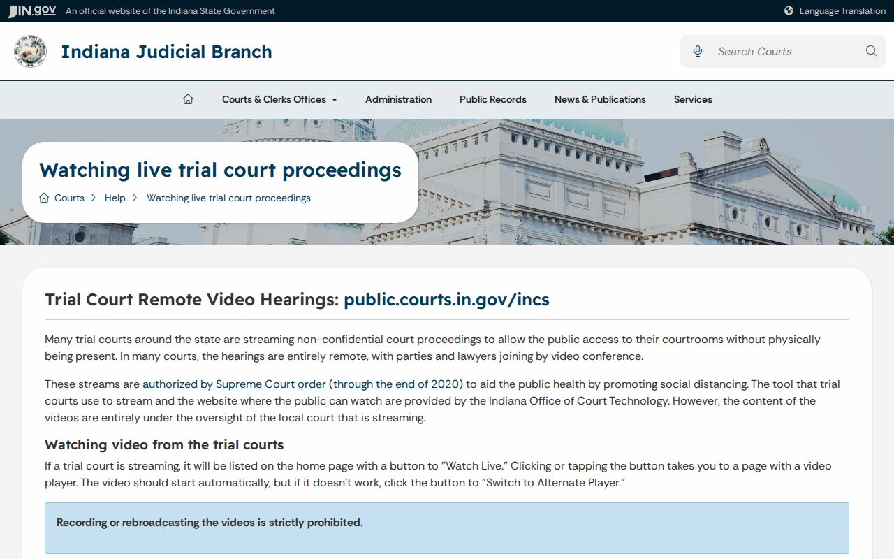 Jay County court calendar hearing guidance