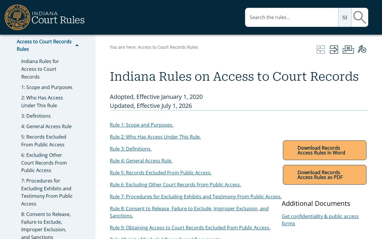 Jay County court records access rules