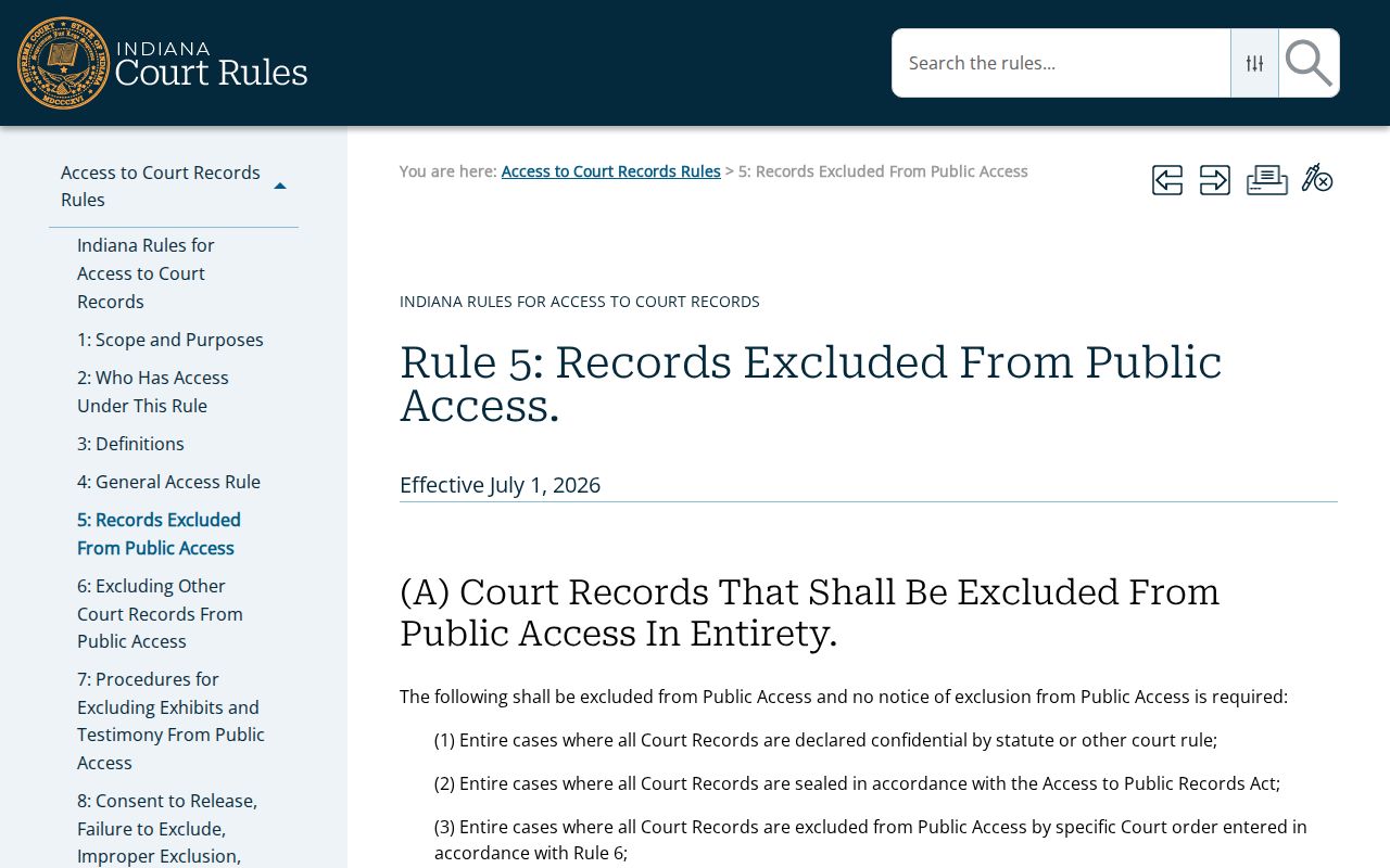 Jay County criminal court docket confidential record rules