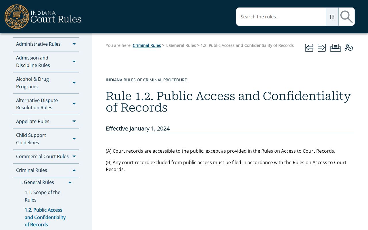 Jay County criminal court docket public access rule