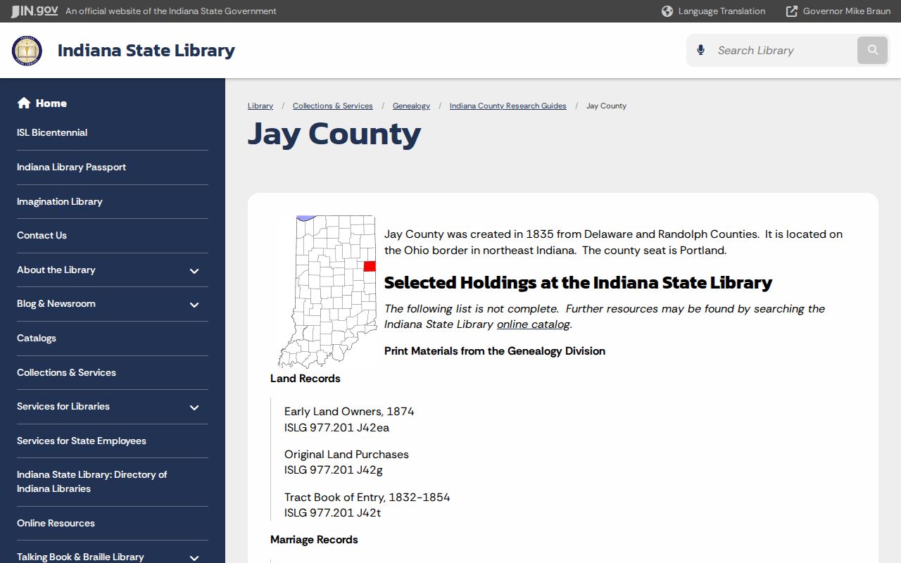 Portland court docket and Jay County historical records