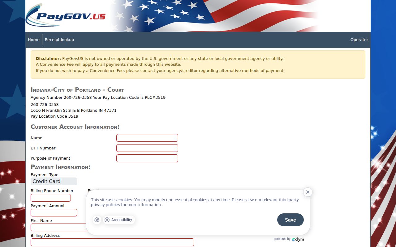 Jay County traffic court records PayGov payment route