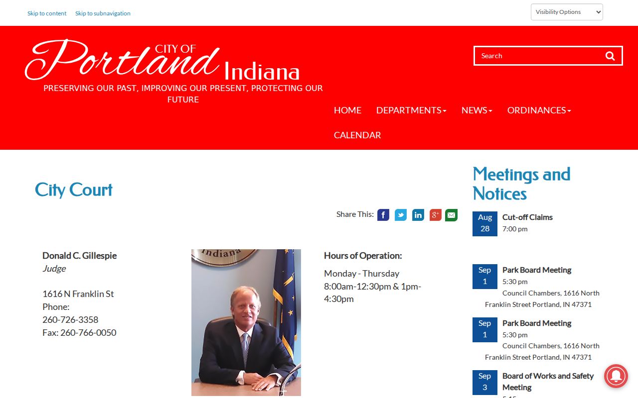 Jay County traffic court records Portland procedure